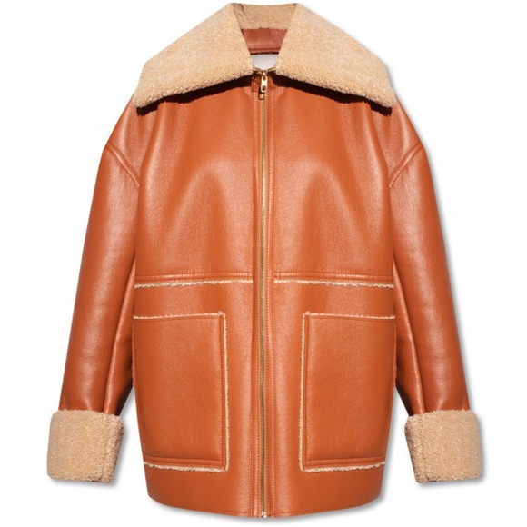 Nanushka Beryl Paneled Faux Shearling Jacket Size Small - Picture 6 of 16